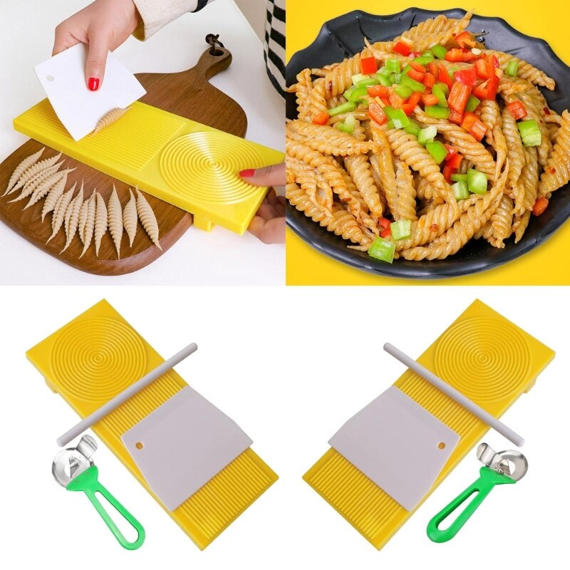 Macaroni Pasta Board Set Kitchen Spaghetti Rolling Maker Pasta Noodles Tool